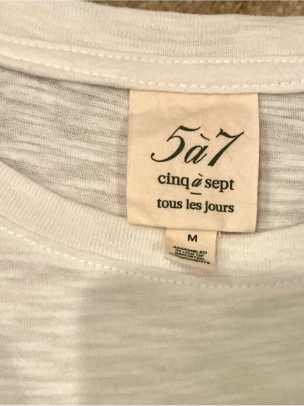 cinq a sept SAVIOR FAIRE T-shirt Short White with Black Rhinestone Studs Medium - Picture 6 of 11